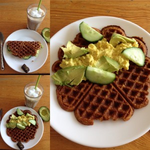 Frokostvaffel med karry og æggesalat 😋