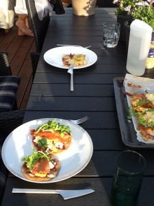Min tallerken. man kan lige ane de andres pizza også.