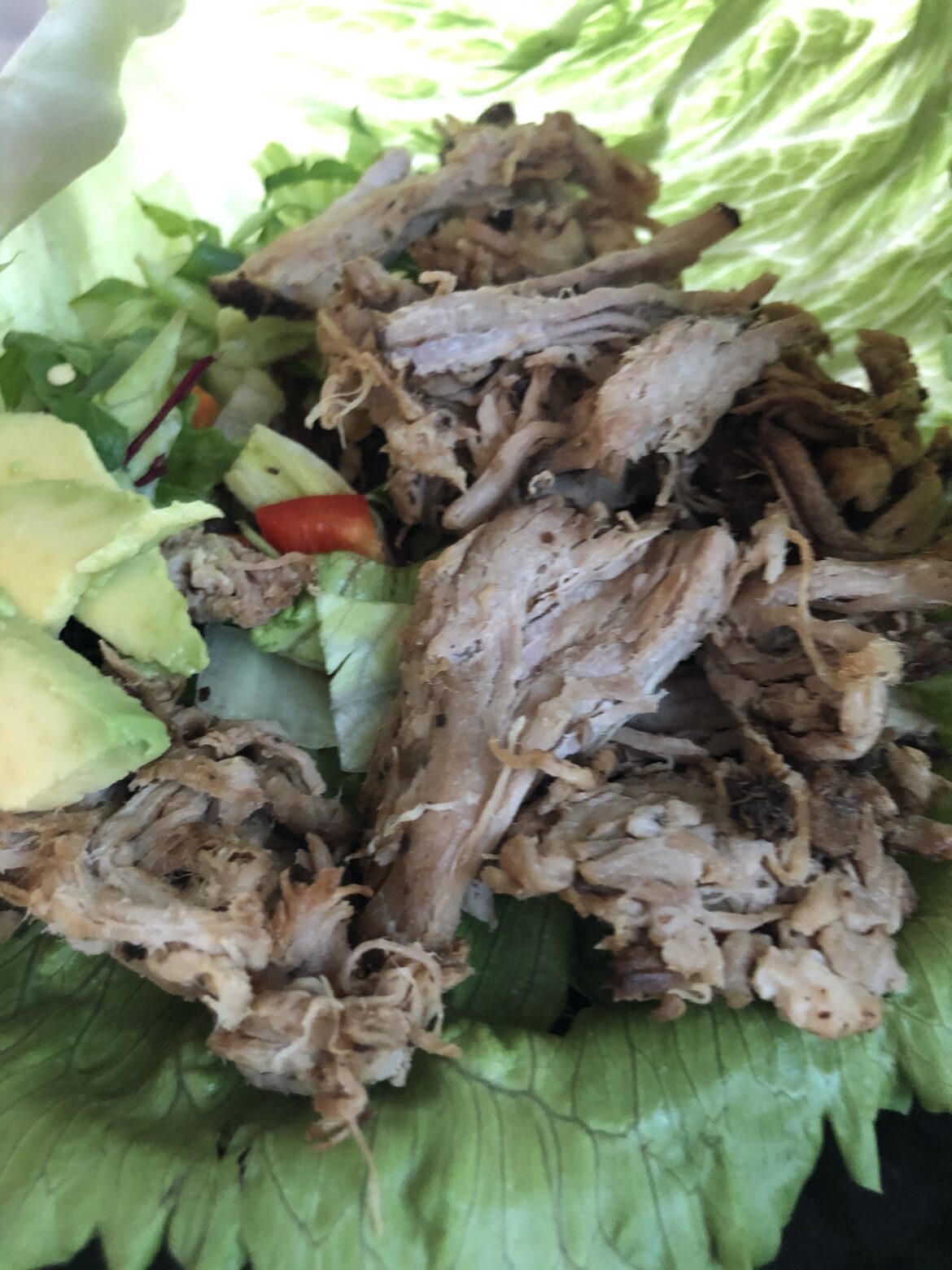Pulled pork i salatblad